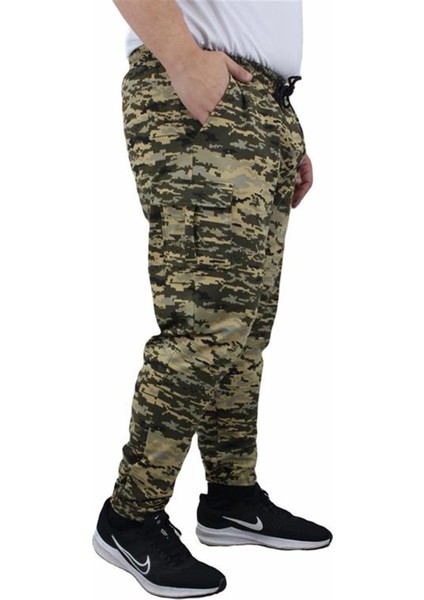 Büyük Beden Commando Camouflage Erkek Eşofman Altı 23501 Askeri Yeşil