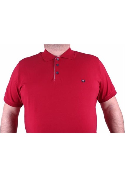 Büyük Beden Erkek Polo Tişört Klasik 23403 Bordo