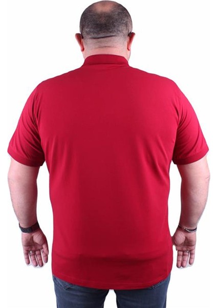 Büyük Beden Erkek Polo Tişört Klasik 23403 Bordo