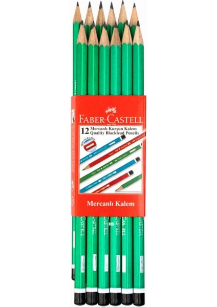 Faber Castell Mercanlı Kurşun Kalem 12'li Yeşil Renk