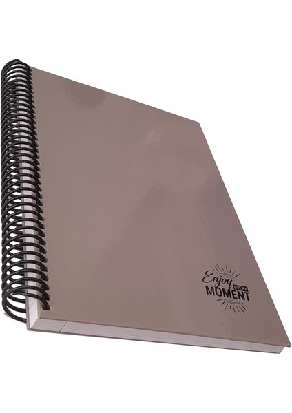 Sert Kapak Spralli Defter 120 Yaprak Çizgili 17X24 Orta Boy 1 Adet Enjoy Every Moment Sert Kapak Defter