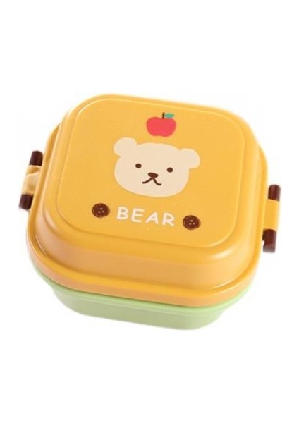 2pcs Japon Tarzı Çift Katmanlı Öğle Yemeği Kutusu, Sevimli Mini Bölücü Taze Tutma Bento Kutusu Taşınabilir Piknik Meyve Kutusu (Yurt Dışından)