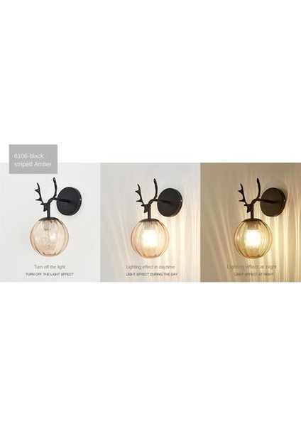 Kapalı Duvar Lambası, Yaratıcı Modern Minimalist Tarzı, 6106 Çizgiler &amber Cam Abajur (Yurt Dışından) modelleri