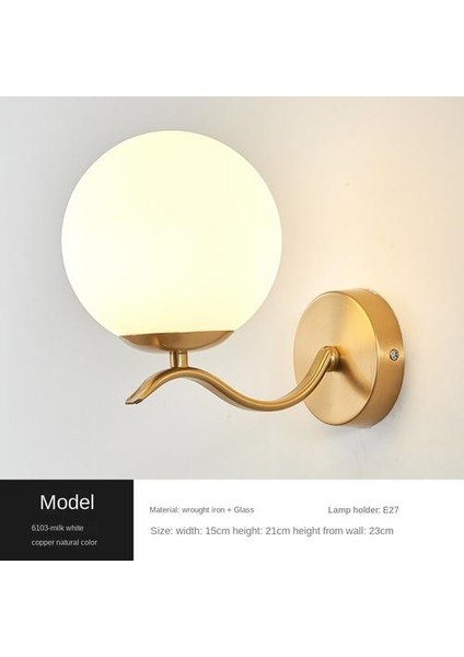 Kapalı Duvar Lambası, Yaratıcı Modern Minimalist Tarzı, 6103 Sütlü Beyaz Cam Abajur (Yurt Dışından) fiyatları