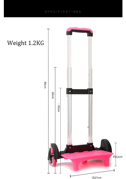 Çocuk 6 Tekerlek Genişletilebilir Çekme Çubuk Braketi - Kırmızı (Yurt Dışından) modelleri