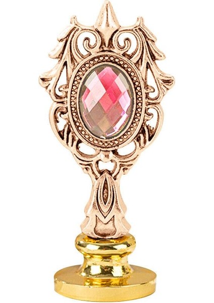 Kraliyet Pembe Taşlı Döküm Metal Mum Mühürü Sapı Rose Gold