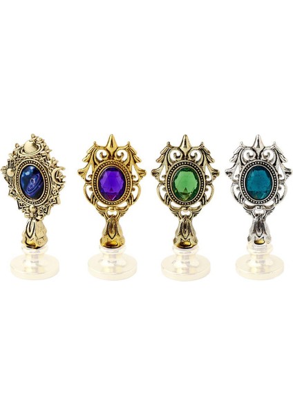 Kraliyet Mor Taşlı Döküm Metal Mum Mühürü Sapı Antik Gold modelleri