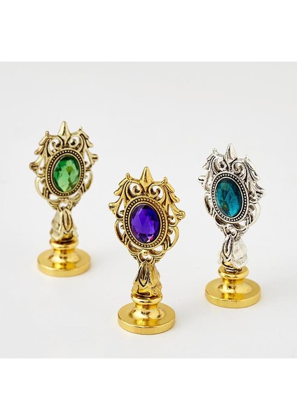 Kraliyet Mor Taşlı Döküm Metal Mum Mühürü Sapı Antik Gold fırsatları