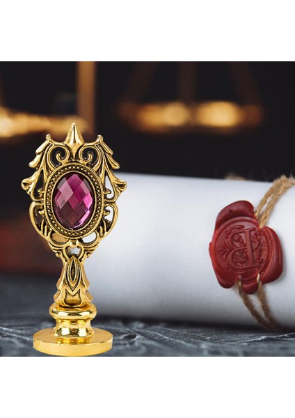 Kraliyet Bordo Taşlı Döküm Metal Mum Mühürü Sapı Antik Gold fırsatları
