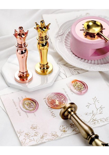 Mum Mühür Damga Kolu Premium Metal Kraliyet Tacı Rose Gold fırsatları