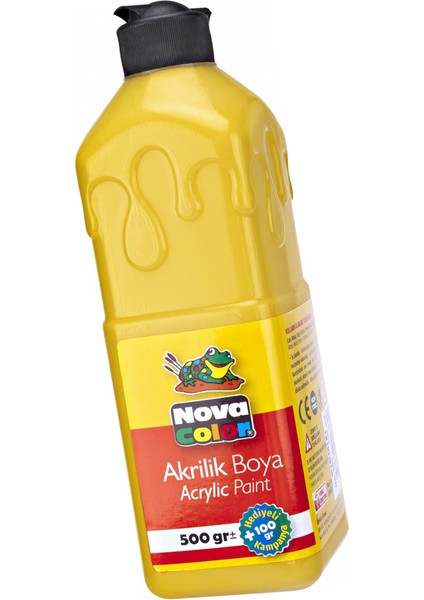 Akrilik Boyası 500 Gr 1 Adet Su Bazlı Akrilik Boya Hobi Sanatsal Boya Tuval Ahşap Metal Ağaç Taş Beton