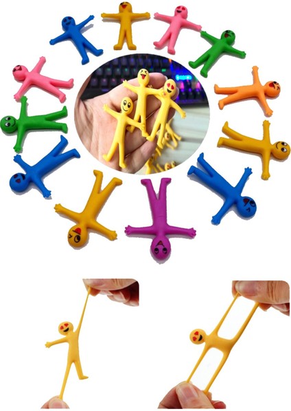 Kolları Bacakları Esnek Hareketli Elastik Emoji Oyuncak 3 Adet