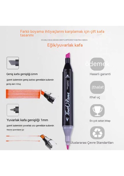 80 Renkli Işaretleyici Kalem Seti Yağlı Çift Başlı Suluboya Kalem Okul Çocuk Fırçası (Yurt Dışından) fırsatları