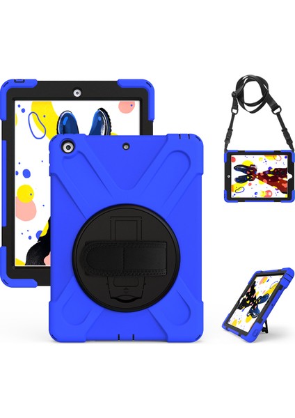 iPad 10.2 2019 ile Uyumlu El Kayışlı ve Döner Standlı Silikon Koruyucu Kılıf (Yurt Dışından)