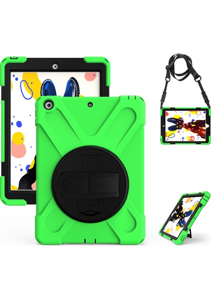 iPad 10.2 2019 ile Uyumlu El Kayışlı ve Döner Standlı Silikon Koruyucu Kılıf (Yurt Dışından)