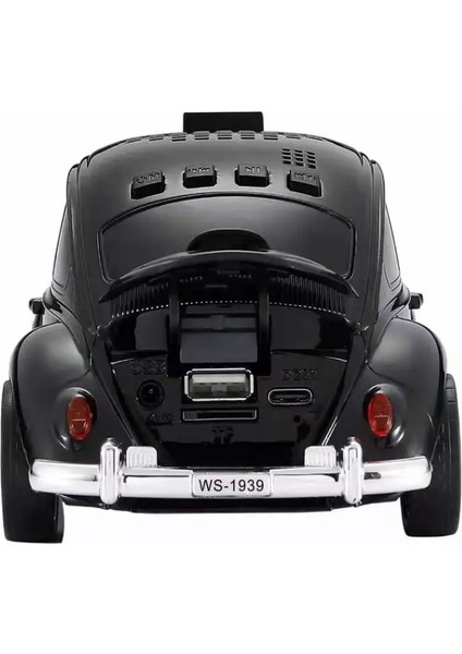 Wster WS-1939 Beetle Araba Görünümlü Taşınabilir Kablosuz Bluetooth Hoparlör ve Radyo