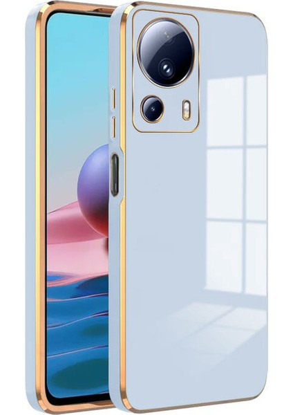 Xiaomi Mi 13 Lite Kılıf Golden Silikon Kılıf Açık Mavi