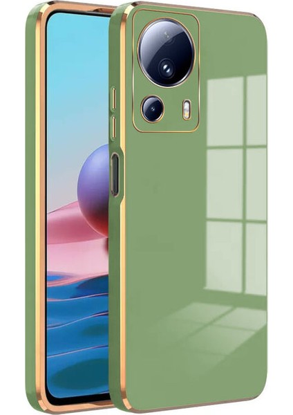 Xiaomi Mi 13 Lite Kılıf Golden Silikon Kılıf Açık Yeşil