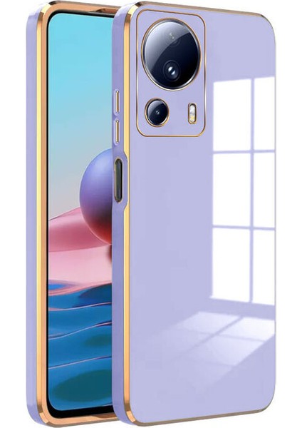 Xiaomi Mi 13 Lite Kılıf Golden Silikon Kılıf Lila