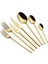 Carre Altın Sade 12 Kişilik 84 Parça Çatal Kaşık Bıçak Seti 1