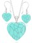 Sertifikalı Kalp Turkuaz Kolye ve Küpe Seti 1