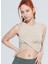 Zoe Bisiklet Yaka Kruvaze Model Örme Crop T-Shirt 1111 3