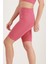 Kadın Gül Kurusu Yüksek Bel Toparlayıcı Kısa Spor Tayt Biker Şort Basics Casual & Comfort 1070 1