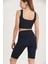 Kadın Lacivert Yüksek Bel Toparlayıcı Kısa Spor Tayt Biker Şort Basics Casual & Comfort 1070 1