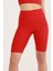 Kadın Kırmızı Yüksek Bel Toparlayıcı Kısa Spor Tayt Biker Şort Basics Casual & Comfort 1070 4