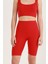 Kadın Kırmızı Yüksek Bel Toparlayıcı Kısa Spor Tayt Biker Şort Basics Casual & Comfort 1070 1