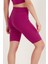 Kadın Mürdüm Yüksek Bel Toparlayıcı Kısa Spor Tayt Biker Şort Basics Casual & Comfort 1070 3