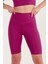 Kadın Mürdüm Yüksek Bel Toparlayıcı Kısa Spor Tayt Biker Şort Basics Casual & Comfort 1070 4