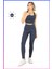 Kadın Antrasit Halter Yaka Crop Top Aktif Spor ve Günlük Dalgıç Lycralı Çift Kat Kumaş 5066 4