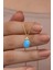 925 Ayar Gümüş Gold Kaplama Oval Mavi Opal Taşlı Kolye 1