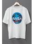 Erkek Nasa Oversize Baskılı Pamuklu Bisiklet Yaka Kısa Kollu T-Shirt 1