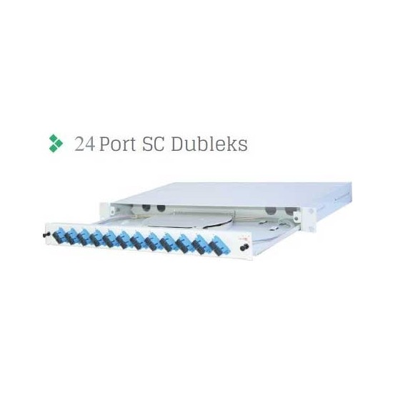 ERAT  R1U19KZSCDX-24F 1U 19" 24 FIBERLI FULL SET SC DX RACK TİPİ MM 50/125 PATCH PANEL Resim-1