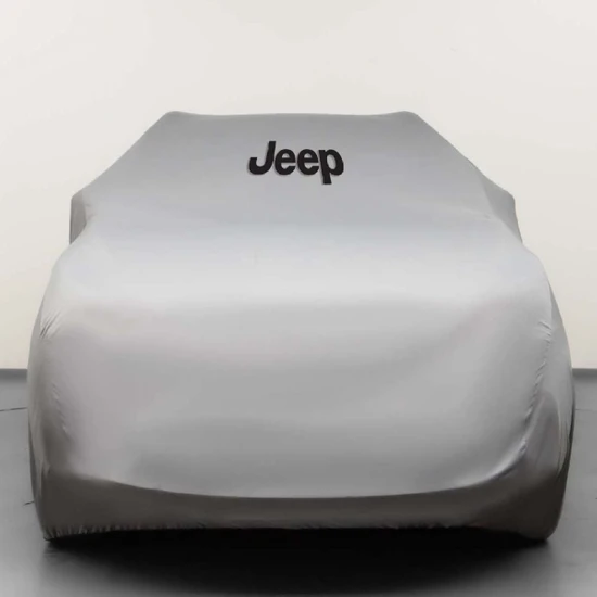 Teksin Jeep Renegade Kumaş Logolu Oto Branda - Penye Örtü Gri