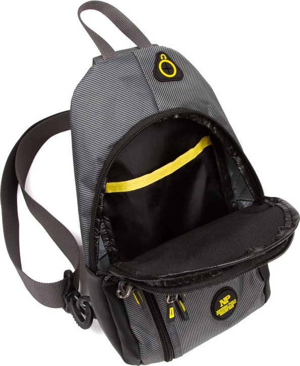 Newish Polo Body Bag USB Çıkışlı Çapraz Göğüs ve Sırt Çantası Qatro 2333 Su Geçirmez Gri Küçük Boy görsel 4