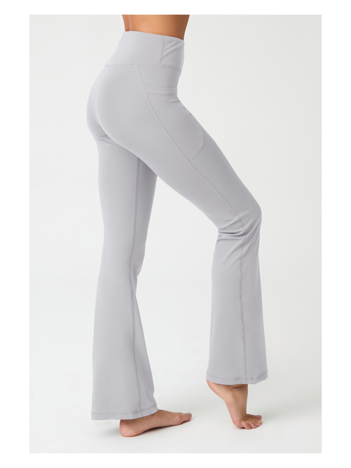 Los Ojos Kadın Lavanta Yüksek Bel Toparlayıcı Çift Cepli Ispanyol Paça Tayt Bootcut - Görsel 9