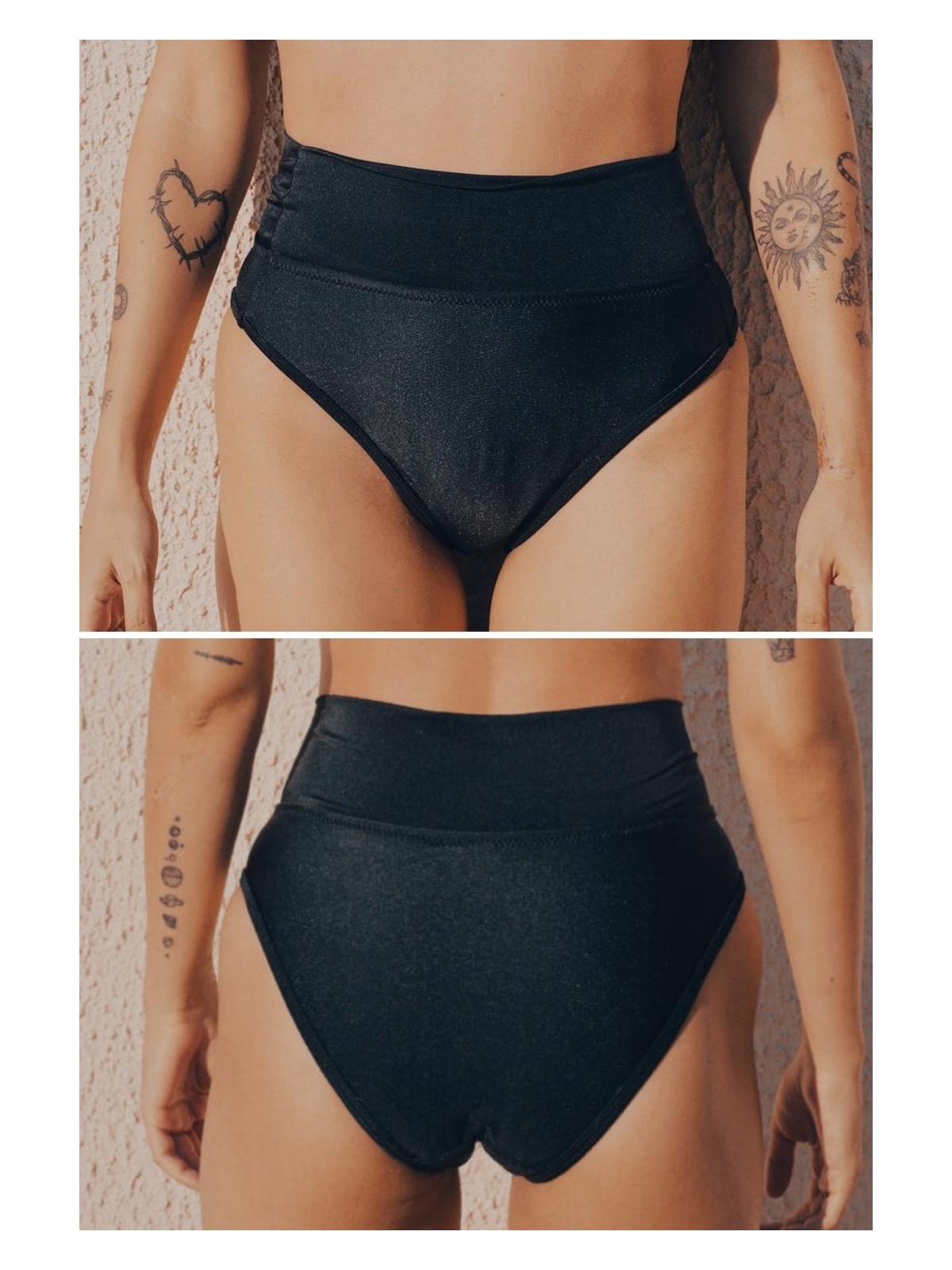 Peddon Regl Dönemine Özel Konforlu Pedkini Mayo Altı Eco Friendly Swimwear Süper Emici Yüksek Bel Bikini Altı Siyah Regl Mayosu