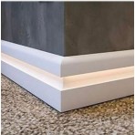 By İstanbul By Istanbul Yalı Serisi Lake Beyaz LED Kanallı Model Ledli 12CM Pvc Süpürgelik Beyaz Ld 12 Beyaz