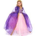 Dilay Damla Kids Rapunzel Kostüm Tarlatanlı Taç ve Pelerin Hediyeli Kız Çocuk Elbisesi