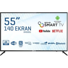 Onvo OV55351 55" 140 Ekran Uydu Alıcılı 4K Ultra HD Android Smart LED TV