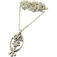 Anahtarlık Sepeti Kafkas Klasik Motifli 2 Gümüş Kaplama Kolye