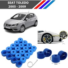 Otozet - Seat Toledo Bijon Civata Kapağı Mavi Renk 20 Adetli Set 17MM 1K06011739B9