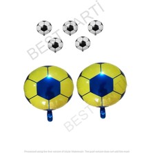 Best Parti Sarı Lacivert Futbol Topu Folyo Balon Seti