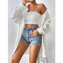 Trendseninle Kadın Oversize Uzun Gömlek