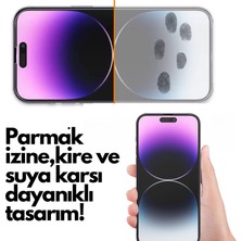 Jolita iPhone 14 Pro Max Uyumlu Antistatik Tam Kaplayan Temperli Ekran Koruyucu Kırılmaz Cam Toza Dayanıklı