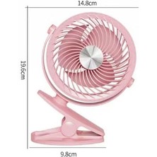 Coverzone USB Kablolu Mini Fan Standlı Koca Kafa Dizayn Mandallı Kıskaçlı Model Tatilde Kampda Evde İş Yerinde Çantada Taşınabilir 20cm Yüksekliği Oynar Başlık 2 Kademeli Üfleme YS-2260