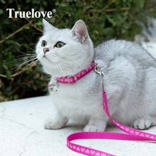 True Love Zilli, Dayanıklı Pembe Kedi Boyun Tasması ve Kayışı